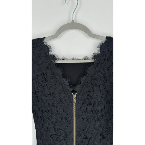 Diane Von Furstenberg Lace Zarita Scoop Mini Dress Womens Size 0 Black New - Picture 9 of 13